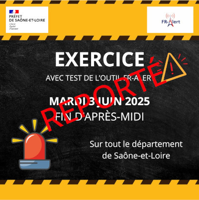 Exercice de gestion de crise REPORTÉ