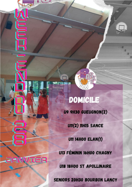 CLUB BASKET BUXYNOIS - Matchs au gymnase de la Varandaine