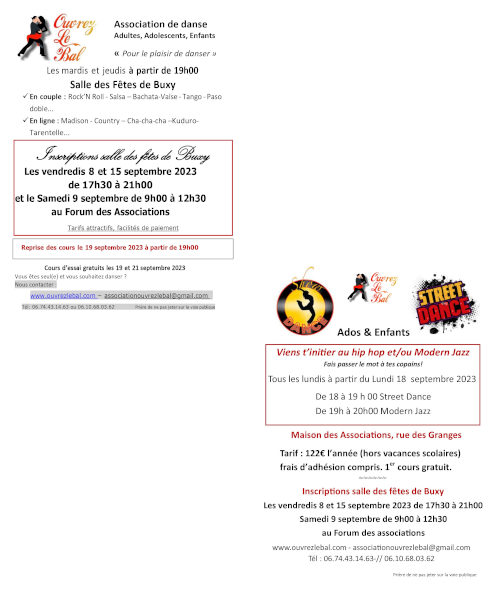 OUVREZ LE BAL - Inscriptions