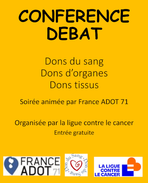 Conférence Débat sur les dons de sang, d’organes et tissus 