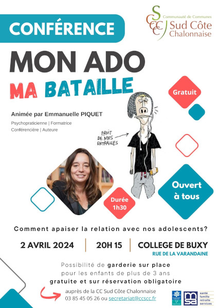 Conférence "Mon ado, ma bataille" 