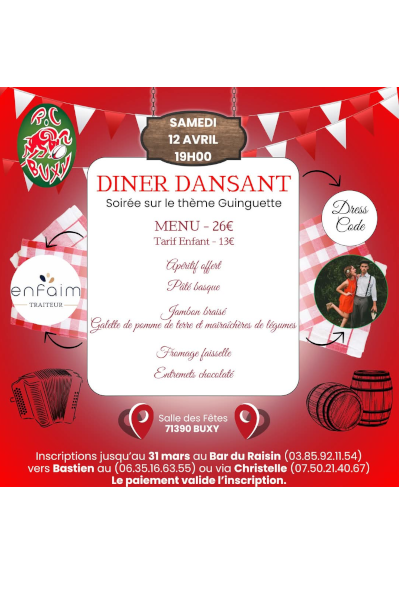 RUGBY CLUB BUXY - Dîner dansant "Guinguette"