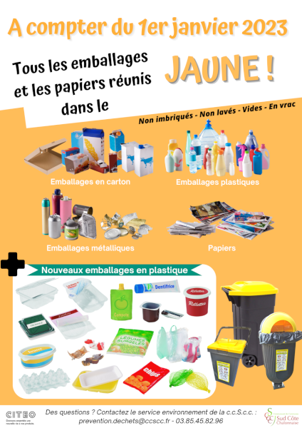 Extension des consignes de tri au 1er janvier 2023