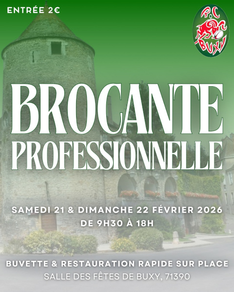 BROCANTE PROFESSIONNELLE organisée par le RUGBY CLUB BUXYNOIS