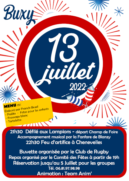 Fête Nationale - Feu d'artifice du 13 juillet