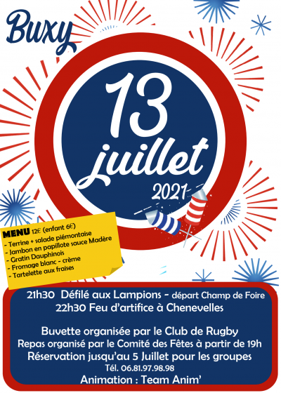 Fête Nationale le programme du 13 juillet 2021