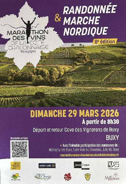 Randonnée et marche nordique au départ de BUXY