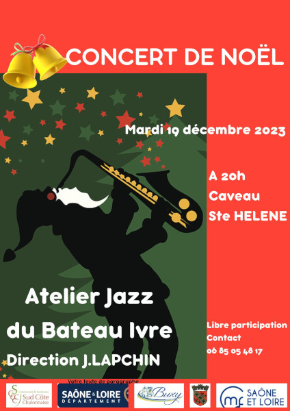 CONCERT DE NOËL Atelier Jazz du Bateau Ivre