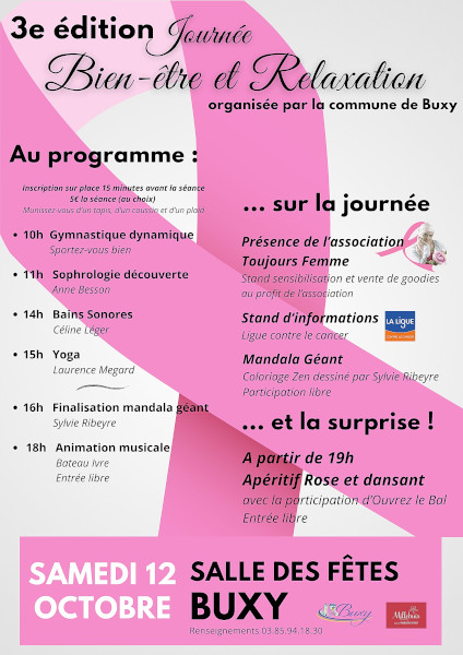 Journée Bien être et Relaxation, un évènement Octobre Rose