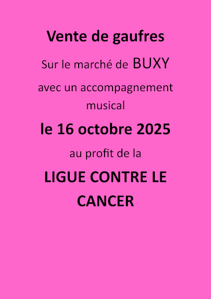 Vente de gaufres sur le marché au profit de la Ligue contre le cancer