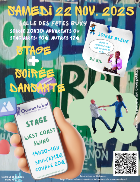 Stage et soirée dansante avec OUVREZ LE BAL